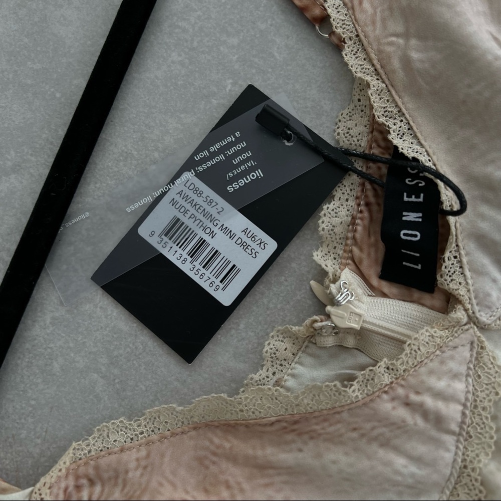 Lioness Cream Satin Mini Slip Dress - Picture 12 of 12